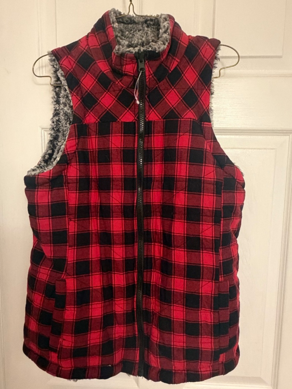 Maurices Zip-Up Reversible puffer flannel Vest